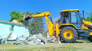 JCB 3dx bulldozer to Demolish and Remove HouseBackhoe machine Home to BreakJCB video [upl. by Casimire]