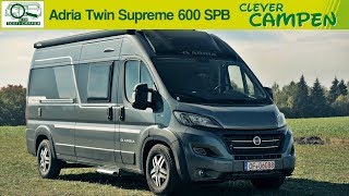 Adria Twin Supreme 600 SPB Panoramadach und sonst  Die TestCamper  Clever Campen [upl. by Neruat]