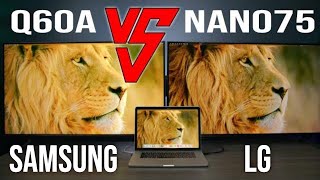 Samsung Q60A vs LG Nano 75 4K TV Comparison [upl. by Dnomal523]