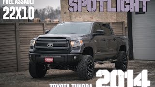 Spotlight  2014 Toyota Tundra 7quot BDS Lift 22x10 Fuel Assaults and 35s [upl. by Deeraf]