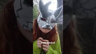 New wolf and cat mask gonna sell soon furry nontherian therian theriangear [upl. by Cleodal]