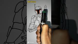 How to Draw Star Wars quotBoba Fettquotartdrawingshorts [upl. by Feirahs]