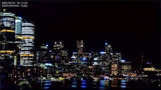 Beautiful Barangaroo skyline at night This is Sydney Harbour Australia LIVE Cam 30112023 [upl. by Torp681]