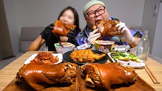 통시리즈나만큼 먹는 그녀와 주말│Braised Pigs Feetamp Fried Chicken Mukbang Eatingshow [upl. by Dranal]