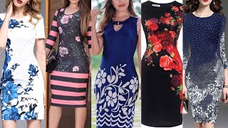 most trending and upcoming every occasion wear floral prints silksatin middi bodycon dress [upl. by Aserehtairam]