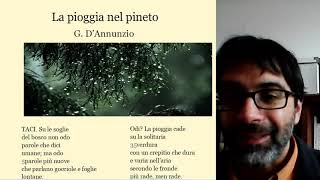 La pioggia nel pineto di Gabriele DAnnunzio spiegazione [upl. by Narhet]