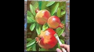 Painting pomegranate with oil [upl. by Ragland]