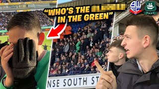 HOME FANS SING  to PIEFACE at Bolton vs Plymouth [upl. by Lymn37]