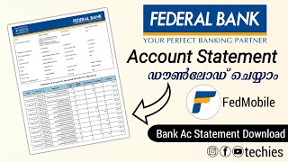 How To Download Federal Bank Account Statement  Malayalam federalbank [upl. by Wesla714]