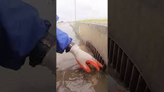 Remove Trash Clog On Road unclog flashflood clogged flood satisfying cloggeddrain [upl. by Ronaele]