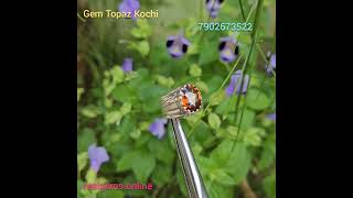 Natural Hessonite Garnet Zamrud Asmar Gomedhakam Silver Ring Gem Topaz Kochi 7902673522 [upl. by Skricki]