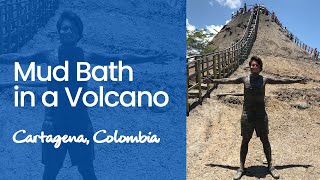 Mud Bath in a Volcano  Volcan el Totumo Cartagena Colombia [upl. by Madid]