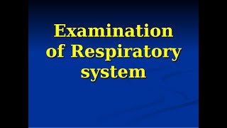 MDCN Approved Respiratory System Examination [upl. by Georgie353]