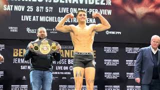 Vito Mielnicki Stare Down His Opponent At Weigh In EsNews Boxing [upl. by Ettenrahc]