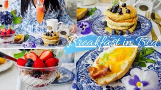 Brunch IdeasBreakfast in BedBlueberry Lemon Ricotta PancakesStrawberry MimosaSavory Potato Boats [upl. by Yenitsed]