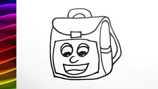 Learn  how to draw a DORA bag  Easy simpke step  for beigners [upl. by Yerxa]