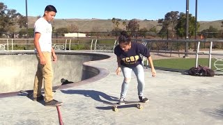 FIRST EVER OLLIE OVER OBSTACLE  SABRINA SKATES EP 4 [upl. by Inar386]