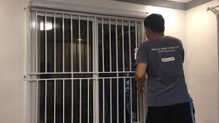 sliding window grills making and installation DIY Aldrien TVvlog [upl. by Salokkin]