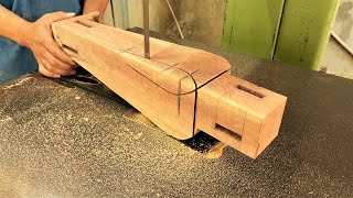 Amazing Skills Young Carpenter Transformation from Solid Block Wood to Garden Dining Table Art [upl. by Clay]