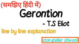 Gerontion poem line by line explanation  poem by TS Eliot [upl. by Atiral430]