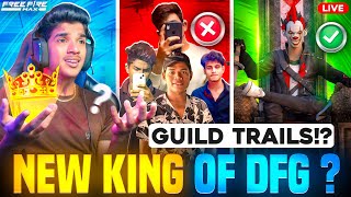 😨NEW KING OF 👑DFG   GUILD TRAILS  1 VS 6🔥 LEGENDS ON LIVE 🔴 FREE FIRE IN TELUGU dfg freefire [upl. by Ellienad141]