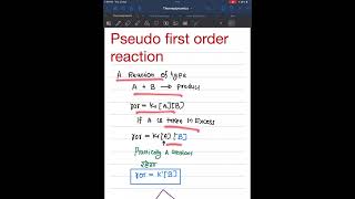 PSEUDO FIRST ORDER REACTION CHEMICAL KINETICS PHYSICAL CHEMISTRY shoerts ytshorts jee neet [upl. by Emor]