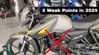 TVS Apache RTR 160 2V 2024 Model Disadvantage  5 Weak Side Of Tvs Apache 160 In 2024 [upl. by Halihs]