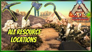 Where to Find ALL Resources in Scorched Earth Ark Survival Evolved [upl. by Kermie]