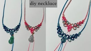 how to make necklace｜handmade necklace for girls with thread｜diy necklace [upl. by Tamarah]