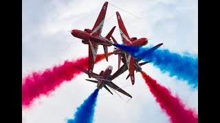 RIAT 2018 RAF Red Arrows Royal Air Force celebrates centenary 100RAF with spectacular air show 4K [upl. by Basham236]