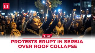 LIVE  Violent Protests Erupt in Serbia After Fatal Train Station Roof Collapse [upl. by Arhaz419]