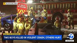 2 juveniles killed 3 others injured in Playa del Rey crash [upl. by Nnor]