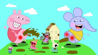 Peppa and Emily Elephant play the quotspeed challengequot game Peppa Pigggg Funny Animation [upl. by Alacim775]