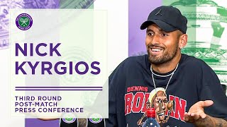 Nick Kyrgios Third Round PostMatch Press Conference  Wimbledon 2022 [upl. by Edialeda]