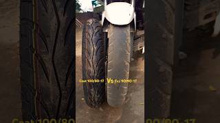 90 TO 100 SECTION FRONT TYRE UPGRADE FOR TVS APACHE RTR 160 2V tyre bike shorts [upl. by Liborio]