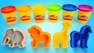 Learning and Creating with Play Doh  Colorful Fun with Animals for Kids 🐻🦒 [upl. by Tnecillim]