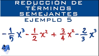 Reducción de términos semejantes con fracciones ejemplo 2 [upl. by Ynad615]