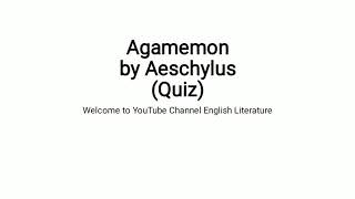 Agamemnon by Aeschylus Mcqs Urdu Hindi  Oresteia Tribology English Literature [upl. by Winikka]