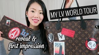 MY LV WORLD TOUR Louis Vuitton Neverfull MM How it Works amp FIRST IMPRESSION REVIEW  FashionablyAMY [upl. by Raynah]