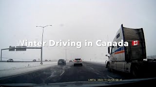 Dash cam footage of winter driving in Canada [upl. by Houser]