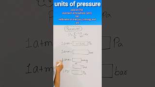 Conversions of pressure units  units of pressure are Pa atm bar mmHg psi  shorts ytshorts [upl. by Marquis808]