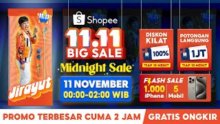 Flash Sale 1000 iPhone amp 5 Mobil 11 Nov  00000200 WIB di Shopee 1111 Midnight Sale [upl. by Verile]