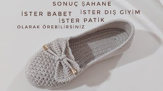 Şahane bir babet oldu örgüpatikbabetslipperseasycrochet [upl. by Middle]