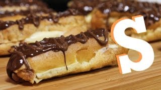 Chocolate Eclairs Recipe  Sorted Food [upl. by Newman]