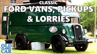 Classic Ford vans pickups amp trucks  Inc Transit Mk1 Fordson 7V Ford Thames E83W amp ET6 300E [upl. by Olrac]