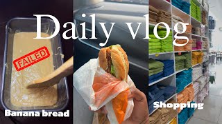 Daily Vlog  ASMR Baking Banana Bread  small household shopping [upl. by Lucita]