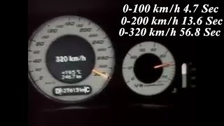 Mercedes E55 AMG Kompressor W211 Acceleration 0320 kmh top speed Vmax [upl. by Ahsimed]