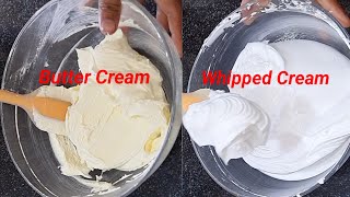 Whipped Cream And Butter Cream Frosting Full Tutorial  Perfect Whipped Cream And Butter Cream [upl. by Ulani479]