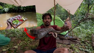 Adventure Camping in forest and Cookingបោះតង់ខែភ្លៀងនឹងរកម្ហូប [upl. by Sarad353]