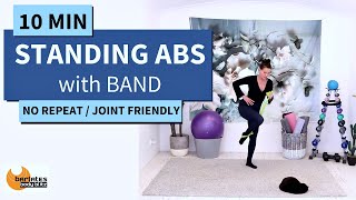 10 MIN STANDING ABS WORKOUT with BAND  SLIM WAIST SCULPT  NO REPEAT  Balance Sculpt [upl. by Adnyl]